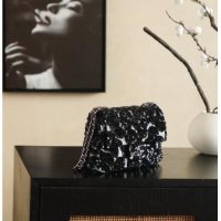 Well Crafted Chanel Sequins Classic Small Flap Handbag A01113 Black/Silver 2026