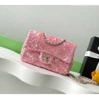 Super Quality Chanel Sequins Allover Flap Bag AS4561 Pink 2026