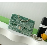 Discount Chanel Sequins Allover Flap Bag AS4561 Green 2026