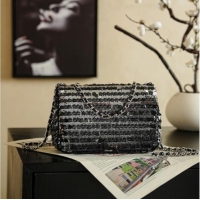 Top Grade Chanel Sequins & Camellia Bloom Classic Flap Bag CH020302 Black 2026