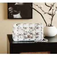 Top Grade Chanel Sequins Classic 11.12 Flap Handbag A01112 White/Silver 2026