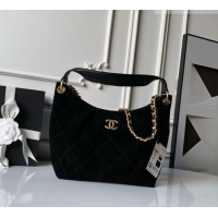 Inexpensive Chanel Suede Small Hobo Bag AS5970 Black 2026