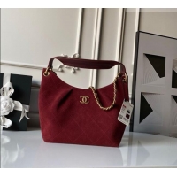 Inexpensive Design Chanel Suede Small Hobo Bag AS5970 Red 2026