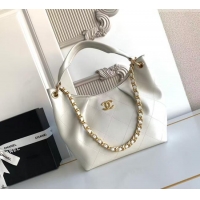 Trendy Design Chanel Calfskin Leather Small Hobo Bag AS5970 White 2026