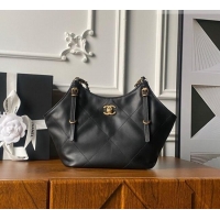Reasonable Price Chanel Calfskin Leather Small Shopping Tote Bag AS6015 Black 2026