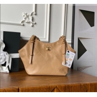 Best Price Chanel Calfskin Leather Small Shopping Tote Bag AS6015 Beige 2026