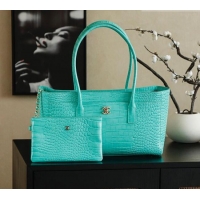 Best Design Chanel Medium Shopping Tote Bag in Crocodile Embossed Calfskin Leather AS2157 Green 2026