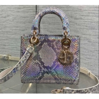 Good Quality Dior Small Lady Dior Bag in Snakeskin Leather DR012606 Purple 2026