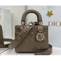 Best Product Dior Small Lady Dior My ABCDior Bag in Cannage Lambskin Leather with Strass Charm Dark Grey 0126058 2026