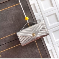 Buy Cheap Chanel Chevron Lambskin Leather Flap Top Handle Bag AS6044 Silver 2026