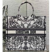 Low Price Dior Large Book Tote Bag in White and Black Dioresque Butterfly Cornely Embroidery 0126070 2026
