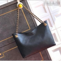 Top Quality Chanel Calfskin Leather Shopping Bag CH020404 Black 2026