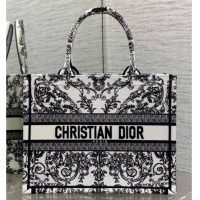 Best Price Dior Medium Book Tote Bag in White and Black Dioresque Butterfly Cornely Embroidery 0126071 2026