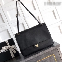 Promotional Chanel Grained Calfskin Leather Flap Bag CH020405 Black 2026
