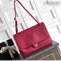 Best Quality Chanel Grained Calfskin Leather Flap Bag CH020405 Red 2026