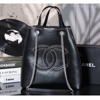 Reasonable Price Chanel Calfskin Leather & Studs Shopping Bag AS8011 Black/Silver 2026