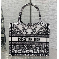 Grade Quality Dior Small Book Tote Bag in White and Black Dioresque Butterfly Cornely Embroidery 0126072 2026