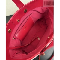 Traditional Discount Chanel Striped Printed Fabric Shopping Bag AS6007 Red 2026