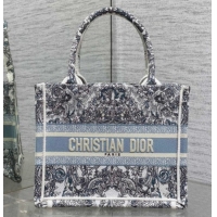Low Cost Dior Small Book Tote Bag in Blue Dior Stella Baroque Embroidery 60126083 2026