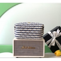 Good Looking Chanel Striped Printed Fabric Zipped Case AP4990 Navy Blue 2026