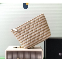 Most Popular Chanel Striped Printed Fabric Zipped Case AP4989 Beige 2026