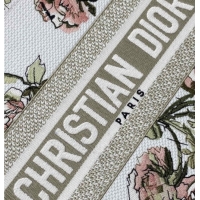Popular Style Dior Medium Book Tote Bag in Multicolor Roses Embroidery and Latte White Calfskin 60126086 2026