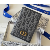 Shop Duplicate Dior 30 Montaigne Passport Holder in Oblique Jacquard DR012607 Black 2026