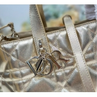 Luxury Cheap Dior Medium Toujours Vertical Tote Bag in Macrocannage Calfskin Gold-Tone 60126093 2026