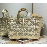 Top Design Dior Large Toujours Tote bag in Macrocannage Calfskin Leather 0126097 Gold-Tone 2026