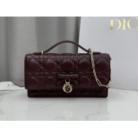 Stylish Dior My Dior Mini Bag in Cannage Lambskin Leather 0126105 Dark Burgundy 2026