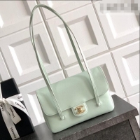 Super Quality Chanel Small Flap Bag in Light Green Grained Shiny Calfskin AS6130 Spring-Summer 2026 Pre-collection