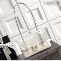 Fashion Discount Chanel Small Flap Bag in White Grained Shiny Calfskin AS6130 Spring-Summer 2026 Pre-collection
