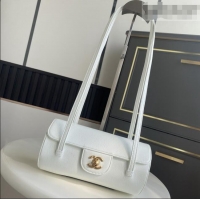 Well Crafted Chanel Small Bowling Bag in White Grained Shiny Calfskin AS6130 Spring-Summer 2026 (Pre-order)