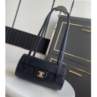 Top Design Chanel Small Bowling Bag in Black Grained Shiny Calfskin AS6130 Spring-Summer 2026 (Pre-order)