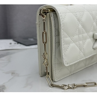 Luxury Dior My Dior Mini Bag in Cannage Lambskin Leather with Bow White/Gold 0126110 2026