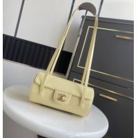 Trendy Design Chanel Small Bowling Bag in Yellow Grained Shiny Calfskin AS6130 Spring-Summer 2026 (Pre-order)