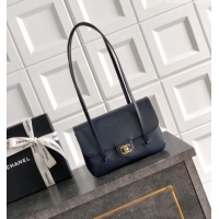 Popular Style Chanel Small Flap Bag in Navy Blue Grained Shiny Calfskin AS6130 Spring-Summer 2026 Pre-collection