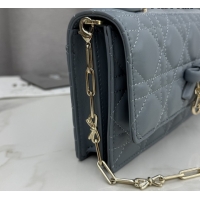 Duplicate Dior My Dior Mini Bag in Cannage Lambskin Leather Dusty Blue 0126112 2026