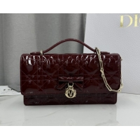 1:1 Dior My Dior Mini Bag in Patent Cannage Leather with Bow Burgundy 0126115 2026