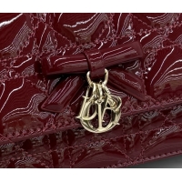 Good Quality Dior My Dior Mini Bag in Patent Cannage Leather with Bow Red 0126116 2026