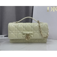 Pretty Style Dior My Dior Mini Bag in Patent Cannage Leather with Bow White 0126117 2026