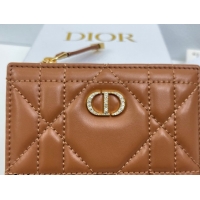 Most Popular Dior Caro Dahlia Wallet with Crystals in Macrocannage Lambskin Leather Brown 0127010 2026