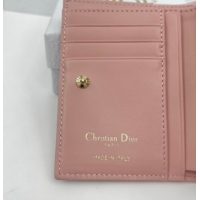 Pretty Style Dior Caro Dahlia Wallet with Crystals in Macrocannage Lambskin Leather Light Pink 0127011 2026