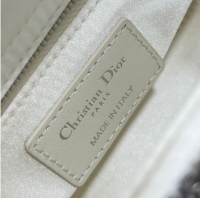 Durable Dior Mini Lady Dior Bag in Beads Embroidery White 0127012 2026