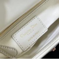 Good Quality Dior Mini Lady Dior Bag in Embroidered Calfskin Leather White 0127013 2026