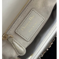 Grade Quality Dior Mini Lady Dior Bag in Strass Embroidered Calfskin Leather Beige 0127014 2026
