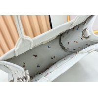 Pretty Style Dior Small Book Tote Bag in White Multicolor Revolution Flowers Embroidery 0127030 2026