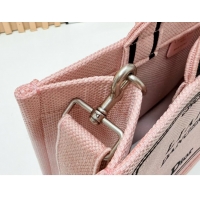 Grade Quality Dior Medium Book Tote Bag in Light Pink Book Cover Embroidery 0127032 2026