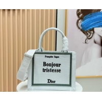 Discount Dior Small Book Tote Bag in White Book Cover Embroidery 0127036 2026