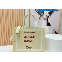 Good Quality Dior Large Book Tote Bag in Beige Yellow Book Cover Embroidery 0127037 2026